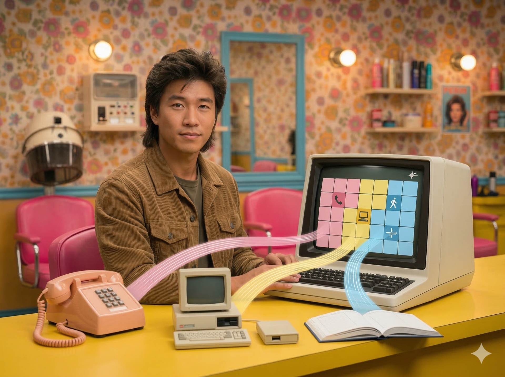 Laufkundschaft, Telefon und Online-Buchungen in einem Teamkalender